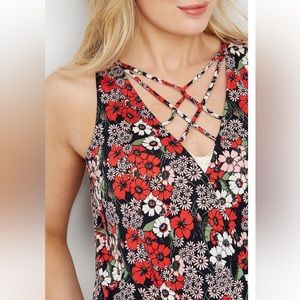 Maurice’s 24/7 floral tank with strappy neckline